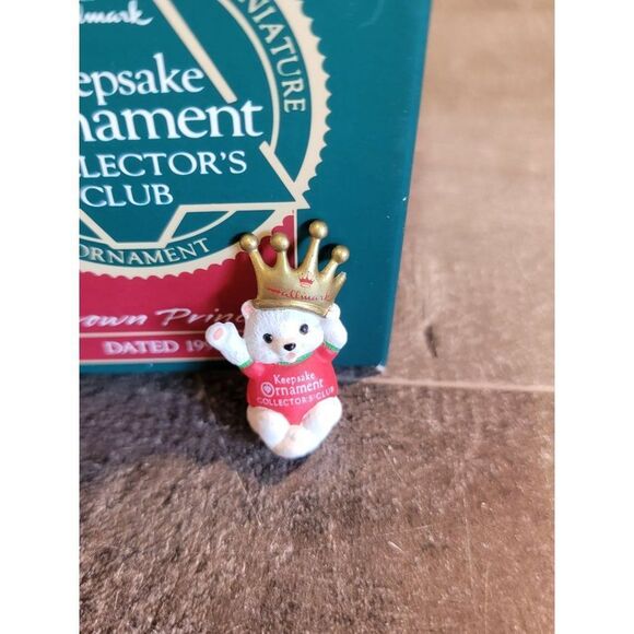 Hallmark Crown Prince 1990 mini ornament Xmas Decor polar bear - Picture 2 of 5